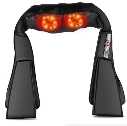 Back Neck and Shoulder Massager with Heat Deep Tissue 3D Kneading Pillow