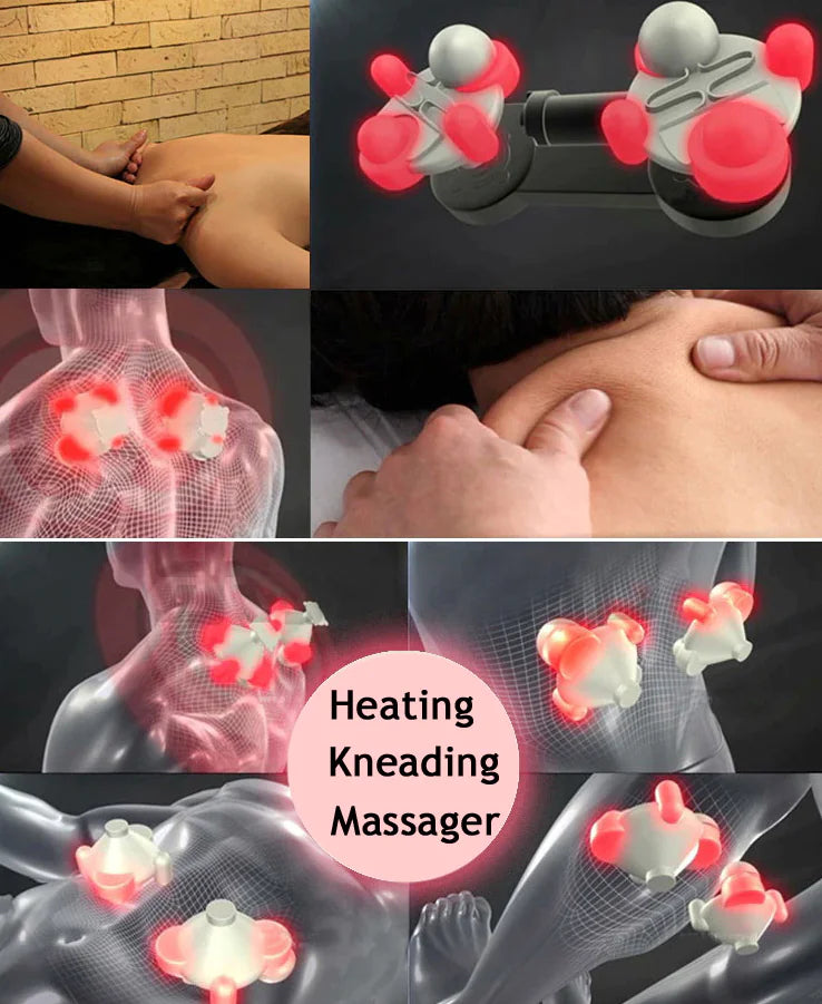 Back Neck and Shoulder Massager with Heat Deep Tissue 3D Kneading Pillow