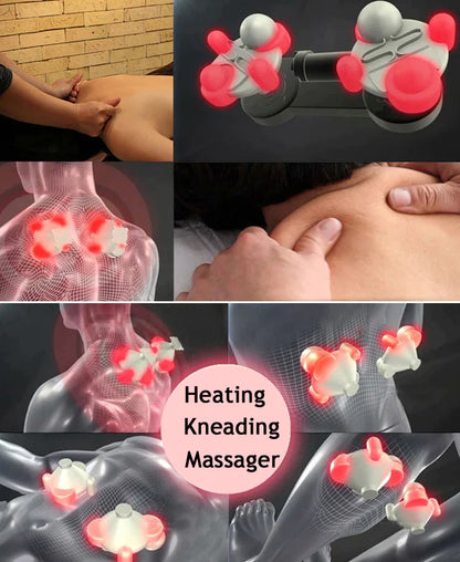 Back Neck and Shoulder Massager with Heat Deep Tissue 3D Kneading Pillow