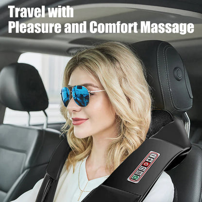 Back Neck and Shoulder Massager with Heat Deep Tissue 3D Kneading Pillow