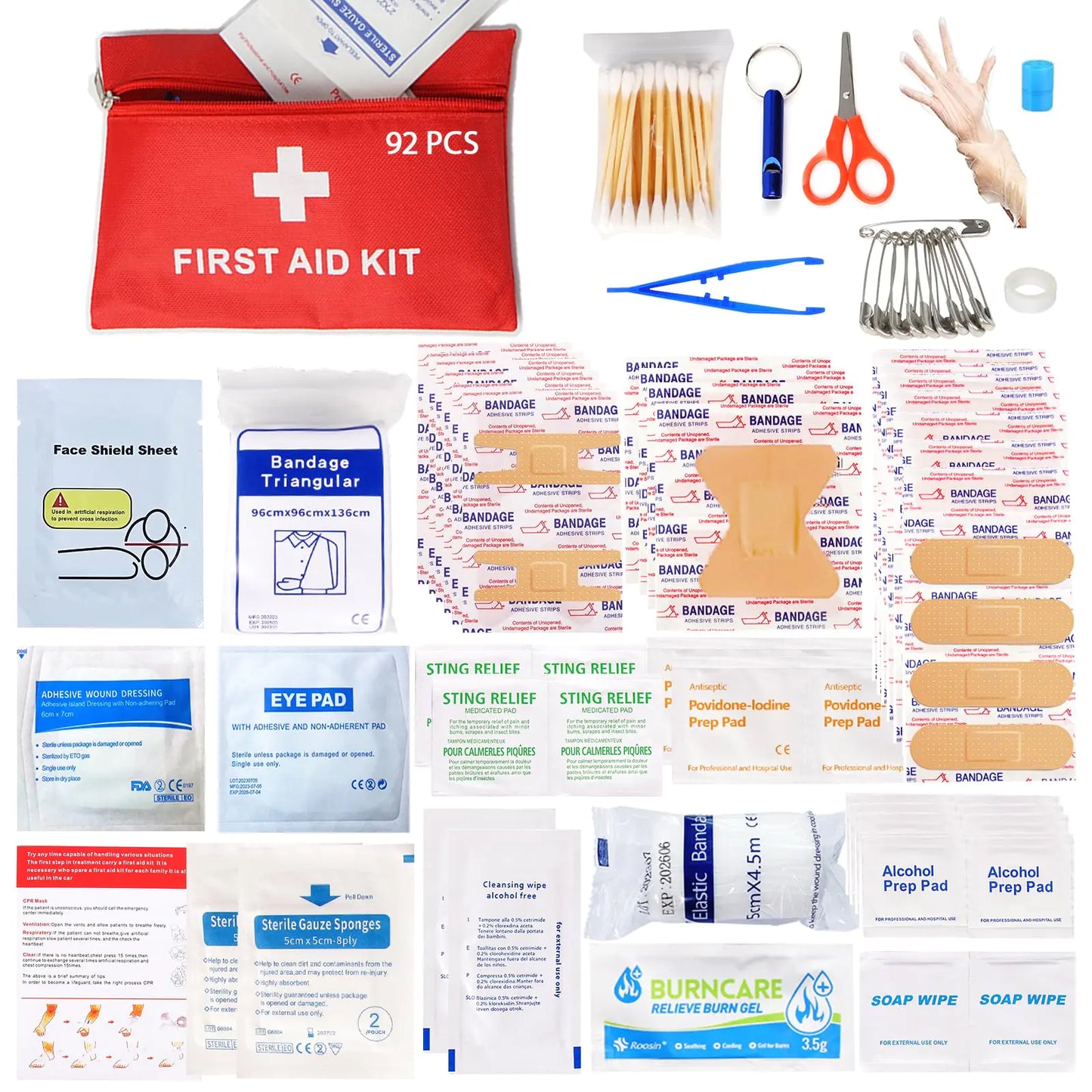 First Aid Kit - 92 Pieces